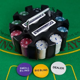 Покер, набор для игры, в карусели карты 2 колоды, фишки с номин. 200 шт , без поля