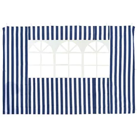 Стенка синяя с окном для садового тента-шатра 4120, 195х295 см