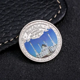 Сувенирная монета Астана, d 2.2 см, металл