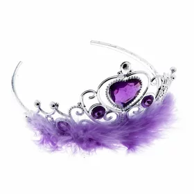 Корона Леди, с мехом и стразами, фиолетовая