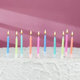 Свечи для торта Неон, 10 шт, МИКС, 7 см