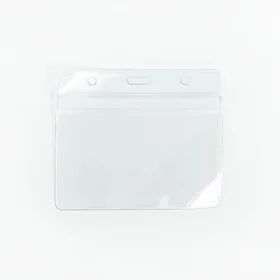 Бейдж-карман горизонтальный, внешний р-р 110 х 90 мм, внутренний р-р 105 х 60 мм, 25мкр с защелкой зип