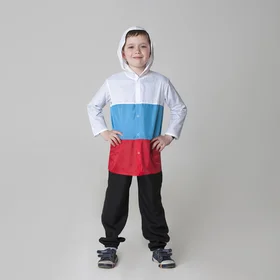 Дождевик детский Россия, триколор, ткань плащёвая с водоотталкивающей пропиткой, рост 110-116 см