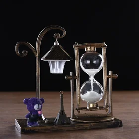Песочные часы Уличный фонарик, сувенирные, с подсветкой, 15.5 х 6.5 х 15.5 см, микс