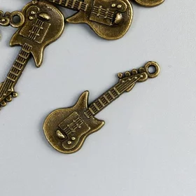 Декор для творчества металл Гитара бронза 3х0,5 см