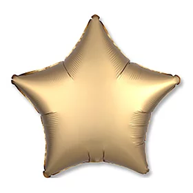 Шар фольгированный 19 Звезда, сатин, золотистый, 1 шт.