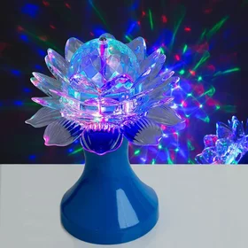 Световой прибор Цветок 12.5 см, свечение RGB, 220 В, синий