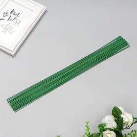 Проволока для изготовления искусственных цветов Зелёная 40 см сечение 1,2 мм