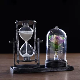 Песочные часы Роза, сувенирные, с подсветкой, 15 х 9 х 14 см, микс