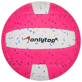 Мяч волейбольный ONLYTOP Пончик, ПВХ, машинная сшивка, 18 панелей, р. 2
