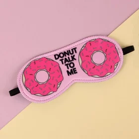 Маска для сна Пончики 19,5 8,5 см, резинка одинарная, цвет розовый