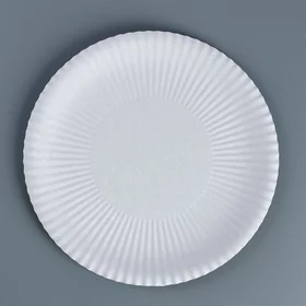 Тарелка одноразовая Белая картон, 23 см