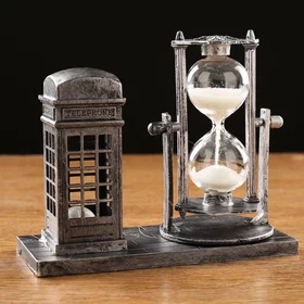 Песочные часы Красная будка, сувенирные, с подсветкой, 15.5 х 6.5 х 12.5 см