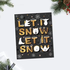 Открытка-карточка Let it snow шрифт, 8.8 10.7 см