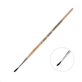 Кисть Белка круглая 1 диаметр обоймы 1 мм длина волоса 10 мм, деревянная ручка, Calligrata