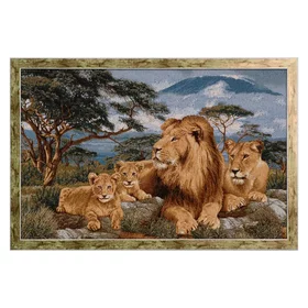 Гобеленовая картина Африканские львы 77х50 см