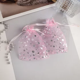 Мешочек подарочный Пузырьки, 10 х 12, цвет розовый с серебром