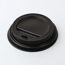 Крышка одноразовая для стакана Чёрная с клапаном, 90 мм