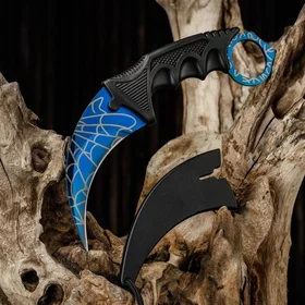 Нож-керамбит Коготь орла 20см, клинок 90мм2,2мм, синяя паутина