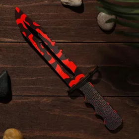 Сувенирное оружие из дерева Штык нож, красные узоры