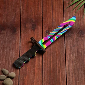 Сувенир деревянный Штык нож, радужное лезвие