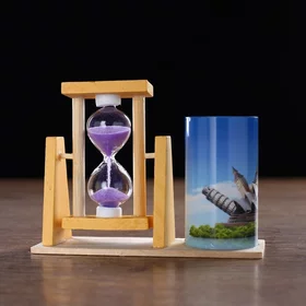 Песочные часы Достопримечательности, сувенирные, с карандашницей, 12.5 х 4.5 х 9.3 см, микс 472712