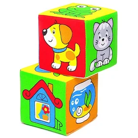 Развивающая игрушка-кубики Чей домик