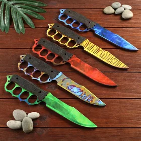 Сувенир деревянный нож 4 модификация, 5 расцветов в фасовке, МИКС