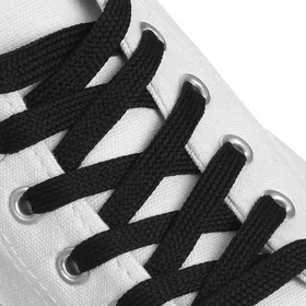 Шнурки для обуви, плоские, 10 мм, 120 см, фасовка 25 шт, цвет чёрный