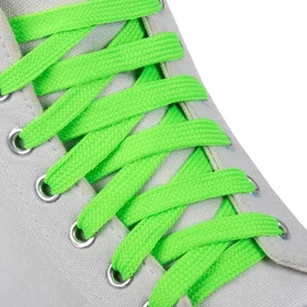 Шнурки для обуви, пара, плоские, 9 мм, 120 см, цвет зелёный