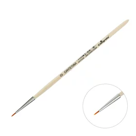 Кисть Синтетика Круглая 0 диаметр обоймы 1 мм длина волоса 5 мм, деревянная ручка, Calligrata