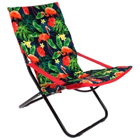 Кресло-шезлонг, 85x64x86 см, принт с фламинго
