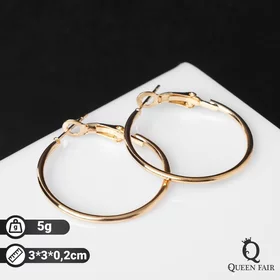 Серьги-кольца Классика d3 см, цвет золото