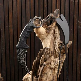 Нож-керамбит Коготь орла 20см, клинок 90мм2,2мм, черная паутина