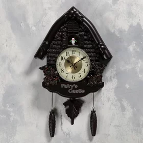 Часы настенные с кукушкой Белочки, плавный ход, 53 х 7 х 35 см, черные