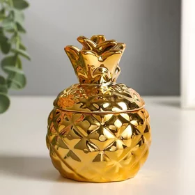 Шкатулка керамика Золотой ананас 10х8х8 см