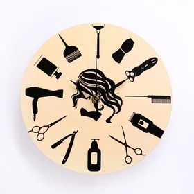 Часы настенные Для парикмахерской, дискретный ход, d-23 см