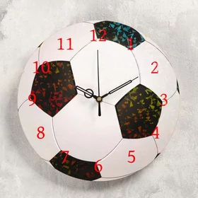 Часы настенные Футбольный мяч, дискретный ход, d-23.5 см