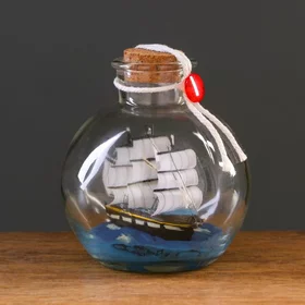 Корабль сувенирный Be happy, в бутылке, вертикальн. 1012см