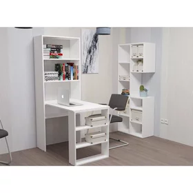 Компьютерный стол со стеллажом Элемент-3, Белый