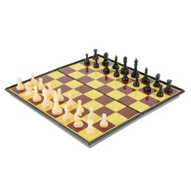 Настольная игра набор 2 в 1 Баталия шашки, шахматы, доска пластик 20 х 20 см