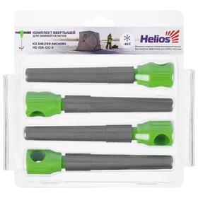 Комплект ввёртышей для зимней палатки Helios -45, цвет серыйзелёный, 4 шт.