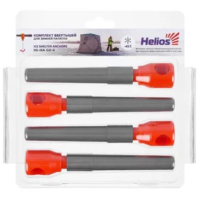 Комплект ввёртышей для зимней палатки Helios -45, цвет серыйоранжевый, 4 шт.
