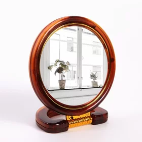 Зеркало складное-подвесное, двустороннее, с увеличением, d зеркальной поверхности 9 см, цвет янтарный