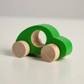 Деревянная игрушка Каталка Машинка Томик зелёная