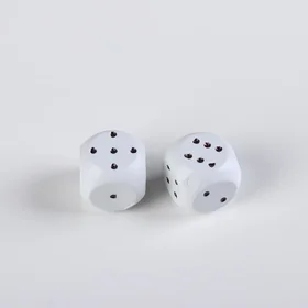 Кубик игральный, белый, 2 шт