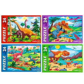 Пазлы Динозавры, 24 элемента, МИКС