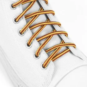 Шнурки для обуви, пара, круглые, d 5 мм, 110 см, цвет коричневыйжёлтый