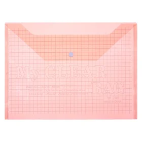 Папка-конверт на кнопке Calligrata Клетка А4, 120 мкм, тонированная, красная