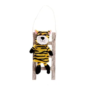 Мягкая игрушка Тигр на лестнице, на подвесе, цвет МИКС